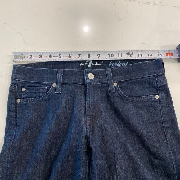 7 for all Mankind Blue Bootcut Jeans with Rhinestones Bling Size 26 - Picture 7 of 10